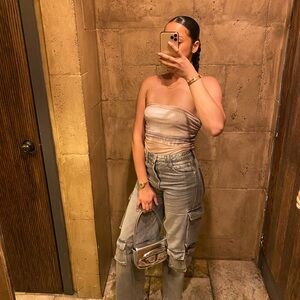 Zara tube scrunched mutlicolored top